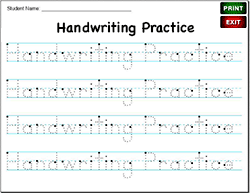 handwriting practice worksheets